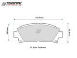 Brake Pads - Front - PBS ProRace - MR2 Mk2 Rev 2 &amp; 3, Levin 20V Twin Piston