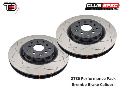 Brake Discs - Front - T3 - Performance Pack Brembo Caliper - GT86 & BRZ