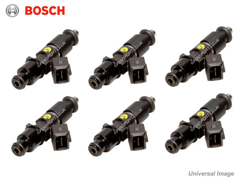 Fuel Injector Set of 6 Bosch Top Feed 11mm - 550cc to 2200cc - with Plugs & Pigtails