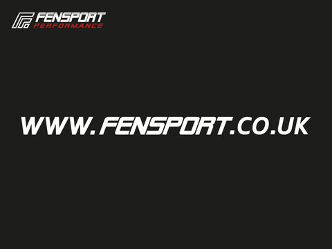 White WWW.FENSPORT.CO.UK Sticker (40cm X 2.4cm)